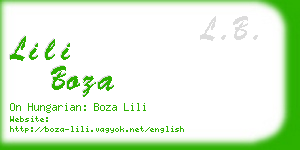 lili boza business card